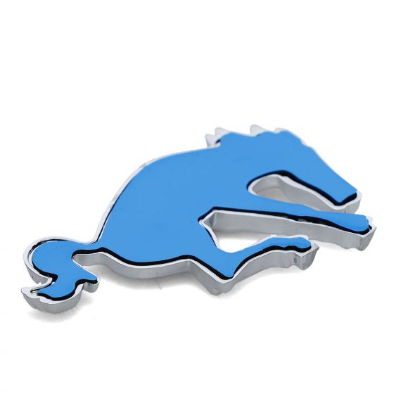 Chrome Sport Bucking Bronco Emblem | Adhesive Back | 3 inch x 3.5 inch